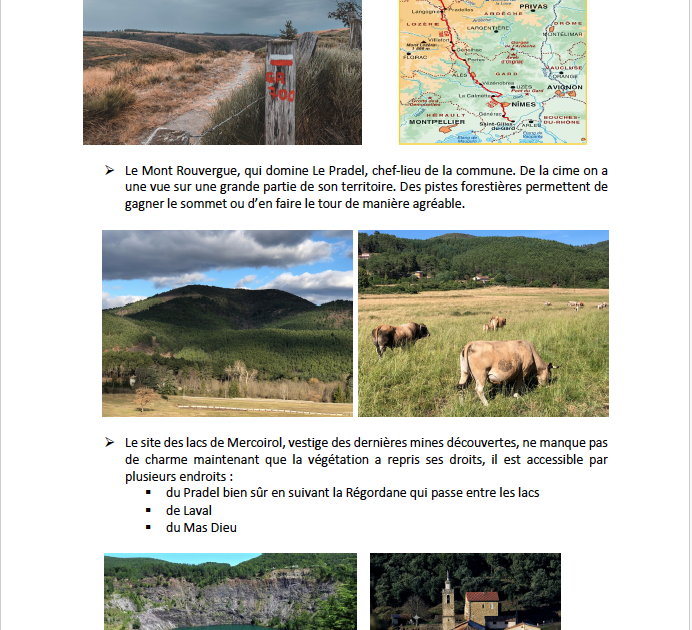 Carte des sentiers de randonnée de Laval-Pradel